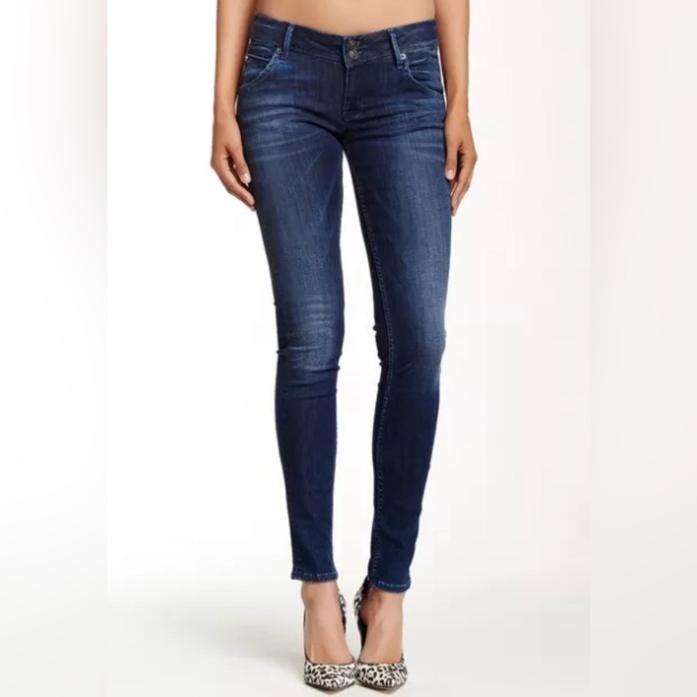 🔥Sexy Hudson Collin Flap Skinny Dark Denim Blue Jeans in Size 26